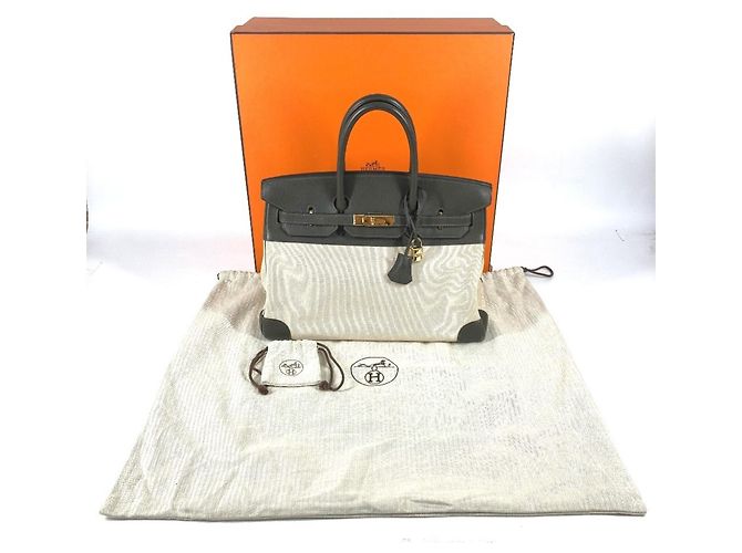 Hermès Borsa Tote HERMES Birkin 35 Marrone Beige Cachi - vista 2