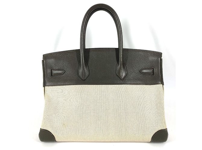 Hermès Borsa Tote HERMES Birkin 35 Marrone Beige Cachi - vista 3