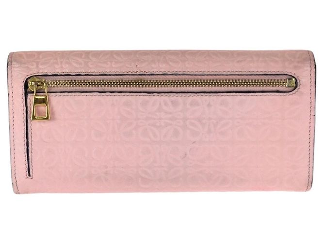 Cartera larga de cuero rosa Loewe Anagram - vista 2