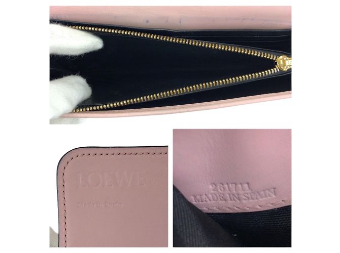 Cartera larga de cuero rosa Loewe Anagram - vista 8