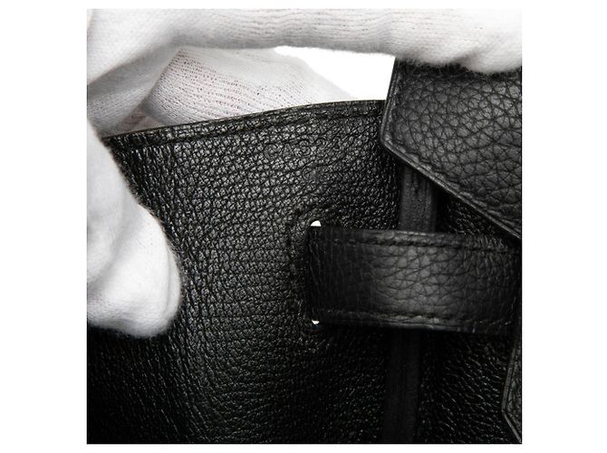 Borsa Hermès Birkin 40 in pelle Togo nera Nero - vista 7