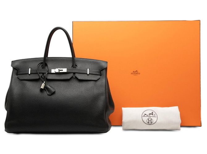 Borsa Hermès Birkin 40 in pelle Togo nera Nero - vista 8