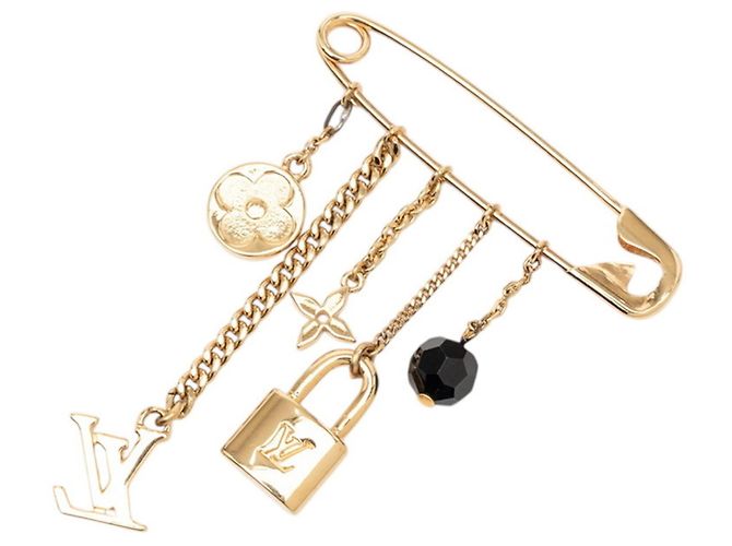 Spilla a spillo con lucchetto LV Logo Louis Vuitton Nero D'oro - vista 2
