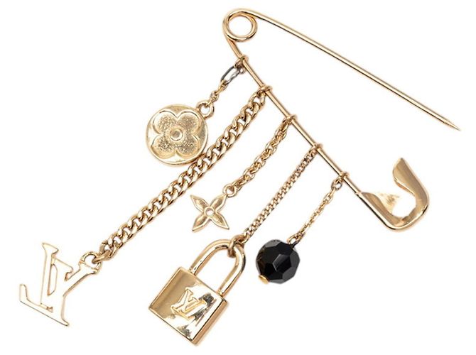 Spilla a spillo con lucchetto LV Logo Louis Vuitton Nero D'oro - vista 3