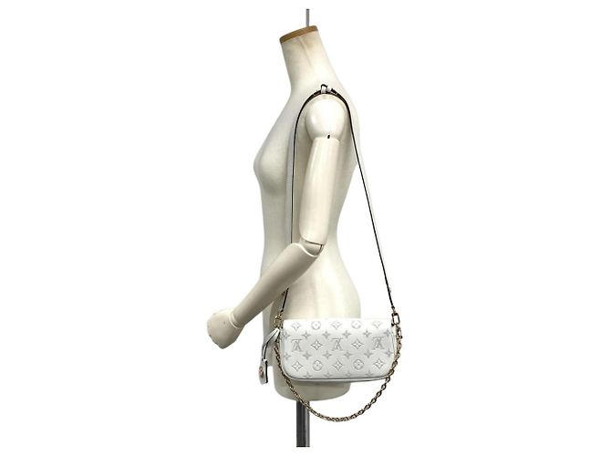 Portafoglio Louis Vuitton con catena Ivy Bianco - vista 2