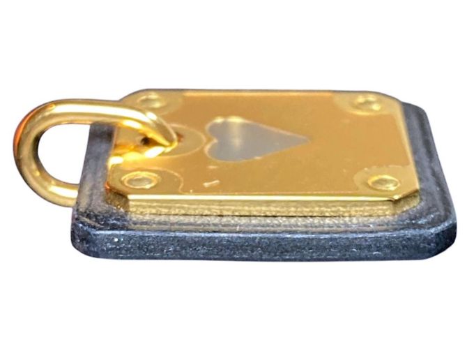 Hermès HERMES As de Coeur PM Herzmotiv Anhänger Schwarz Golden - Ansicht 5