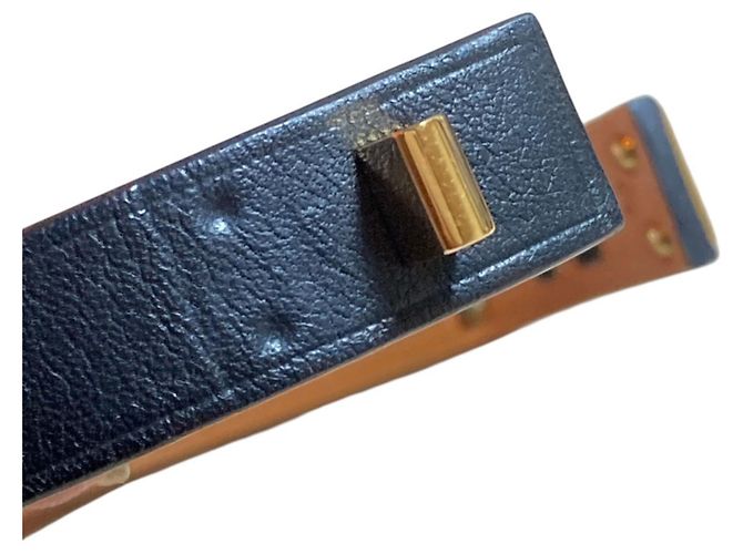 Hermès Hermes Navy Swift Leather Charm Bracelet Navy blue - view 10