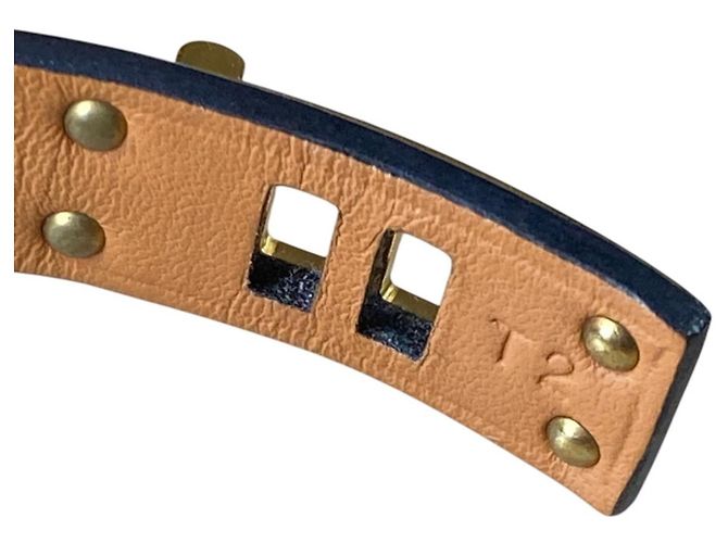Hermès Hermes Navy Swift Leather Charm Bracelet Navy blue - view 9