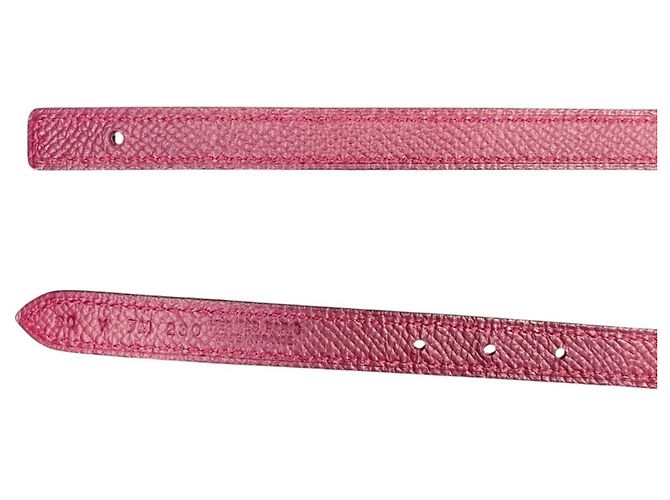 Reversibler schmaler Gürtel von Hermès Pink Bordeaux - Ansicht 5