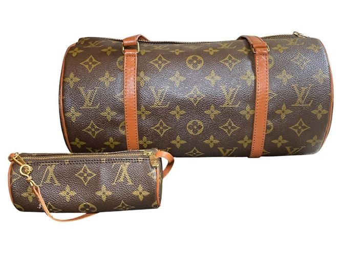 Borsa a mano Boston Roll Monogram Papillon 30 GM Louis Vuitton Marrone Monogramma - vista 14