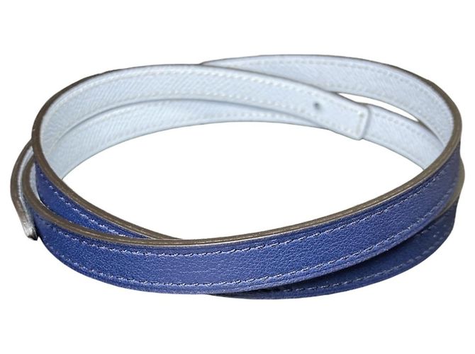 Hermès Cinturón Estrecho Reversible HERMES Blanco Azul marino - vista 2