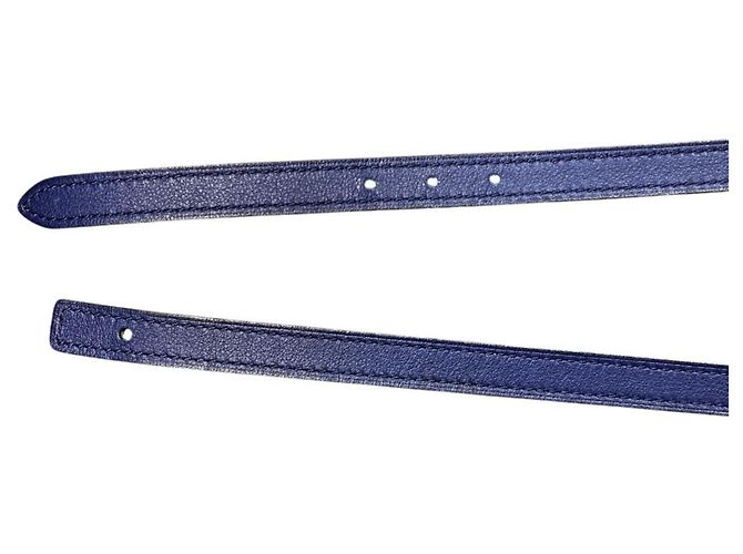 Hermès Cinturón Estrecho Reversible HERMES Blanco Azul marino - vista 5