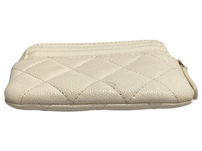 Monedero clásico con cremallera de piel de caviar acolchada Chanel - vue 3