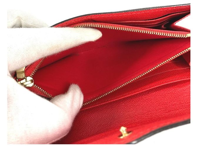 Portafoglio Lungo Bi-fold Sarah Monogramma Louis Vuitton Marrone Rosso - vista 12