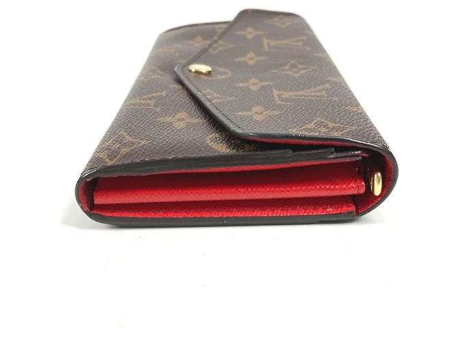 Portafoglio Lungo Bi-fold Sarah Monogramma Louis Vuitton Marrone Rosso - vista 3
