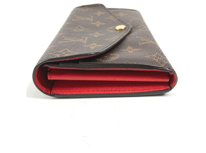 Portafoglio Lungo Bi-fold Sarah Monogramma Louis Vuitton Marrone Rosso - vista 4