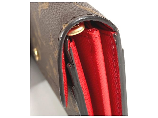 Portafoglio Lungo Bi-fold Sarah Monogramma Louis Vuitton Marrone Rosso - vista 8