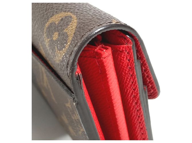 Portafoglio Lungo Bi-fold Sarah Monogramma Louis Vuitton Marrone Rosso - vista 9
