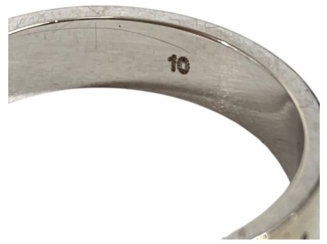 Gucci 18K Gold GG Logo Icon Band Ring Silvery - view 10