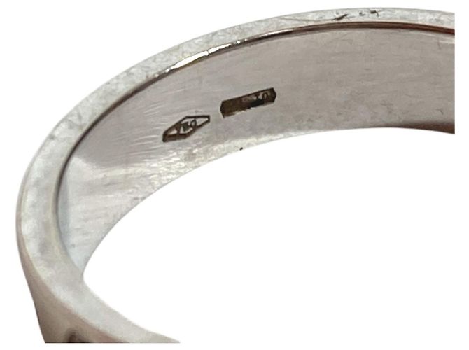 Gucci 18K Gold GG Logo Icon Band Ring Silvery - view 9
