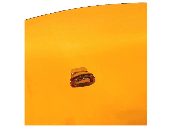 Borsa Tote Kelly in vinile di Hermès Bianco Arancione - Ansicht 15