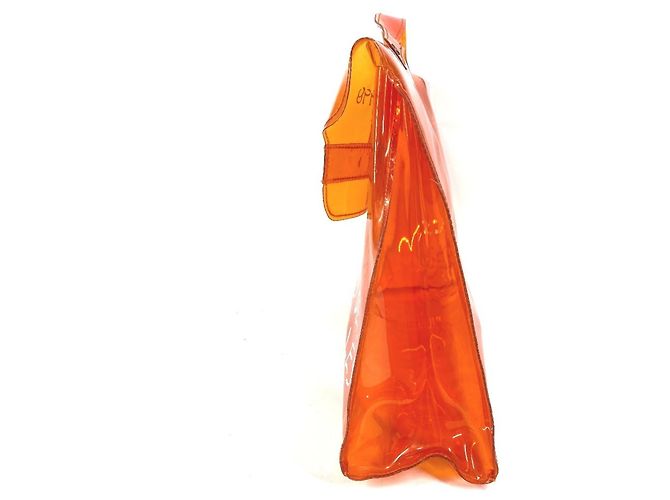 Borsa Tote Kelly in vinile di Hermès Bianco Arancione - vista 4