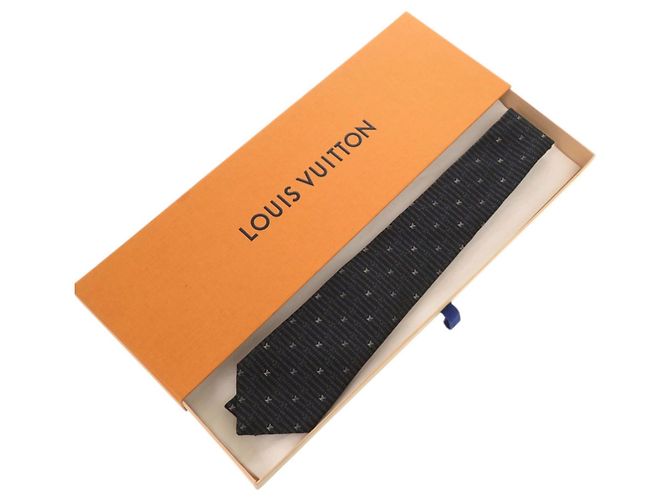 Cravatta in seta nera Louis Vuitton Nero - vista 2