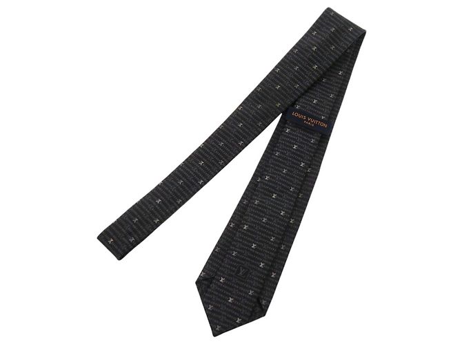 Cravatta in seta nera Louis Vuitton Nero - vista 3