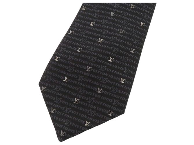 Cravatta in seta nera Louis Vuitton Nero - vista 4