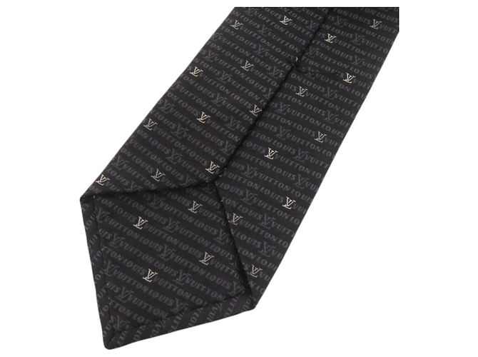 Cravatta in seta nera Louis Vuitton Nero - vista 5