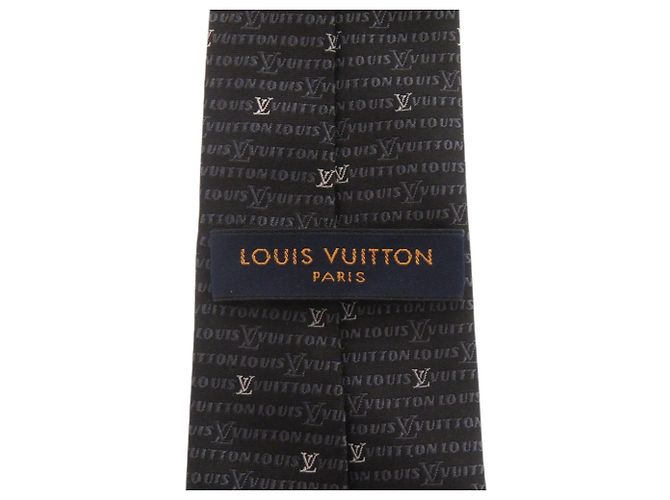 Cravatta in seta nera Louis Vuitton Nero - vista 8