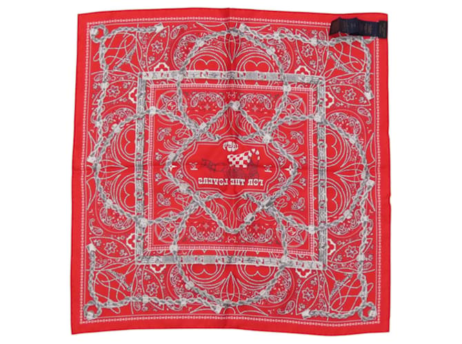Sciarpa di seta rossa Louis Vuitton Rosso - vista 3