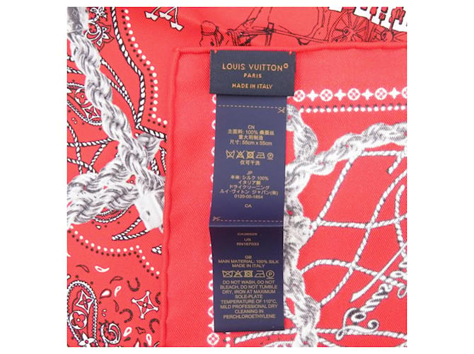 Sciarpa di seta rossa Louis Vuitton Rosso - vista 4