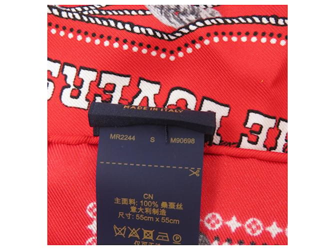 Sciarpa di seta rossa Louis Vuitton Rosso - vista 5