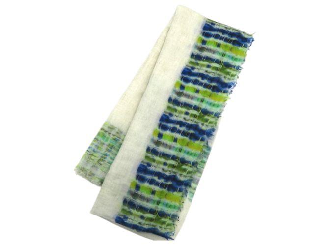 Chanel Chal Grande Coco Mark Blanco Azul Verde - vista 3