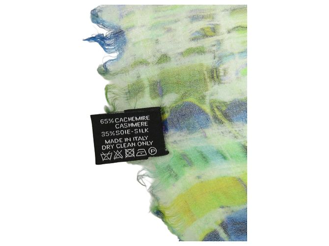 Chanel Chal Grande Coco Mark Blanco Azul Verde - vista 8