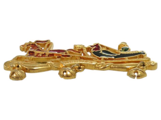 Broche Cloisonné Reno Navideño Hermès Roja Dorado - vista 4