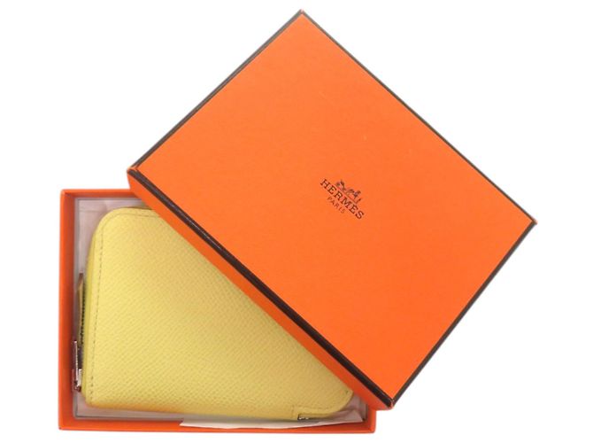 Monedero Azap Mini de Hermès en cuero Epsom amarillo - vista 2