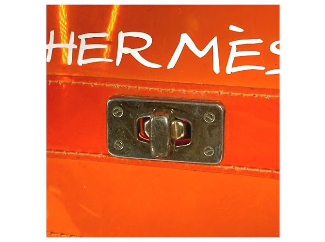 Hermès HERMES Vinyl Kelly Tote Handtasche Orange - Ansicht 17