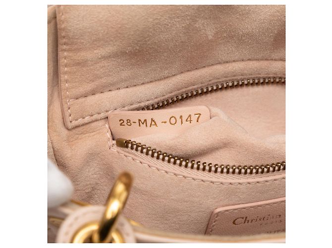 Dior Mini Lady Dior in agnello marrone morbido con borchie Cannage Carne - vista 6