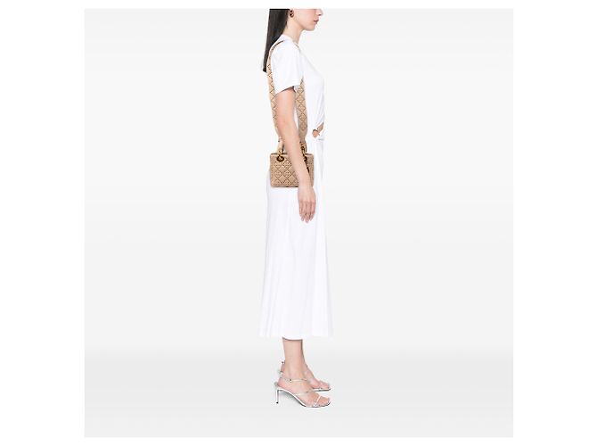 Dior Mini Lady Dior in agnello marrone morbido con borchie Cannage Carne - vista 7