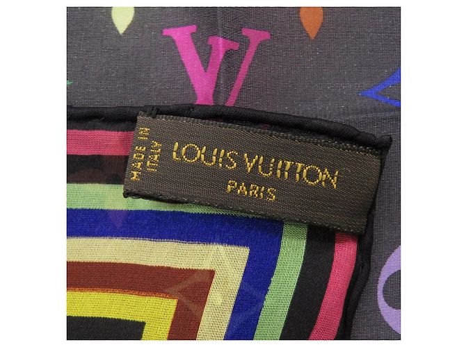 Fazzoletto in seta multicolore Monogram Takashi Murakami nero Louis Vuitton - vista 2