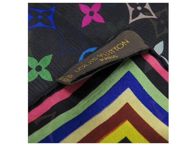 Fazzoletto in seta multicolore Monogram Takashi Murakami nero Louis Vuitton - vista 4