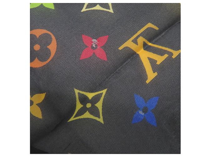 Fazzoletto in seta multicolore Monogram Takashi Murakami nero Louis Vuitton - vista 5