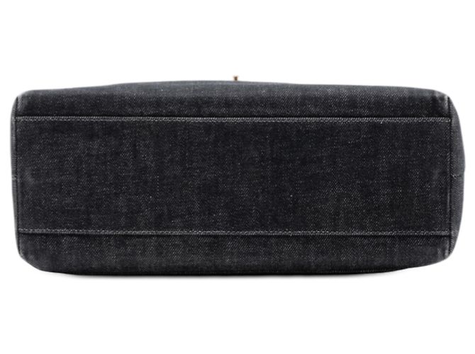 Borsa Chanel Kelly in denim nero con CC - vista 3