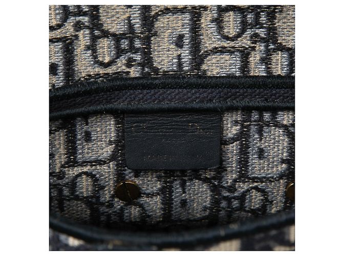 Saddle Dior Blue Oblique Bestickte Canvas-Satteltasche Blau - Ansicht 5