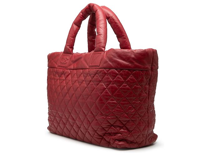Chanel Rote große gesteppte Nylon umkehrbare Coco Cocoon Tasche - Ansicht 2