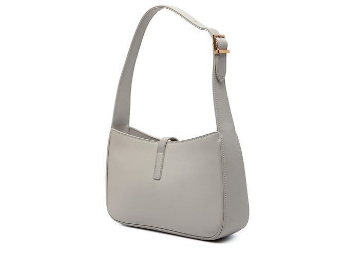 Saint Laurent Borsa Le 5 a 7 in pelle di vitello liscia grigia Marrone Grigio - vista 2