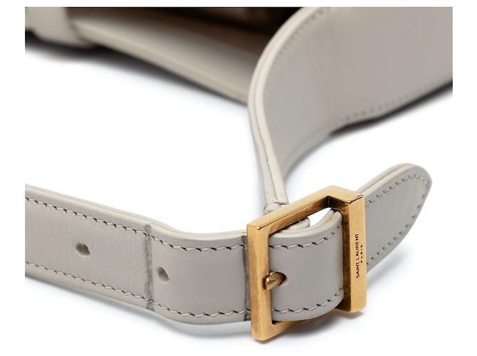 Saint Laurent Borsa Le 5 a 7 in pelle di vitello liscia grigia Marrone Grigio - vista 7