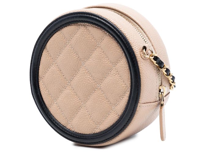 Chanel Caviar Beige CC Filigree Borsa a Spalla Rotonda - vista 2
